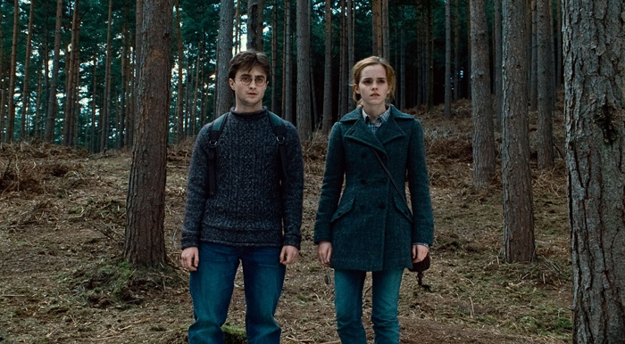 Гарри Поттер: Гарри Поттер и Дары смерти.  На фото:   Эмма Уотсон  ,   Дэниел Рэдклиф